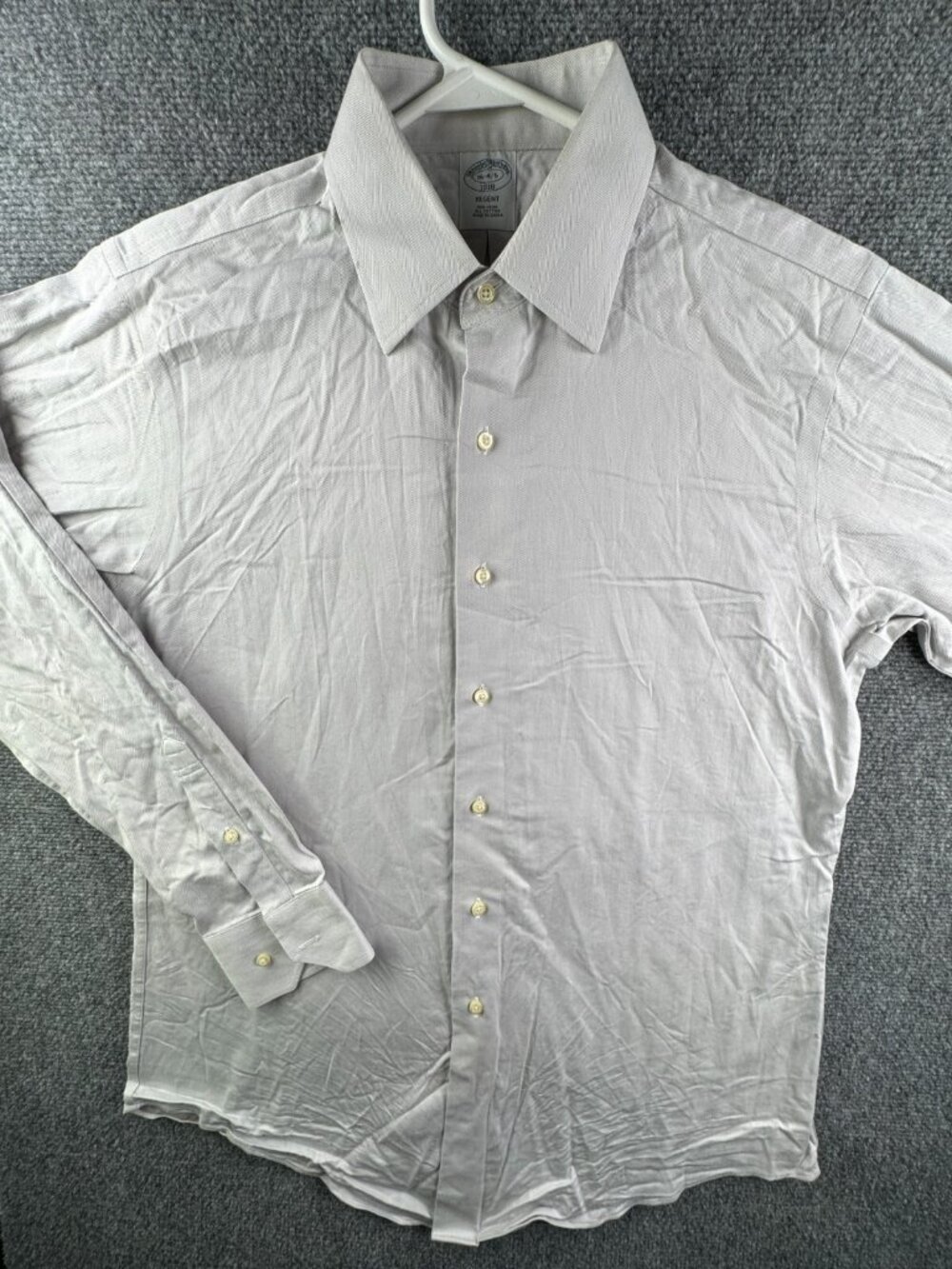 Brooks Brothers Chevron Men Long Sleeve Button Up Shirt Size 16 34/35 Regent